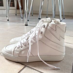 Zadig & Voltaire Cream High-Top Sneakers